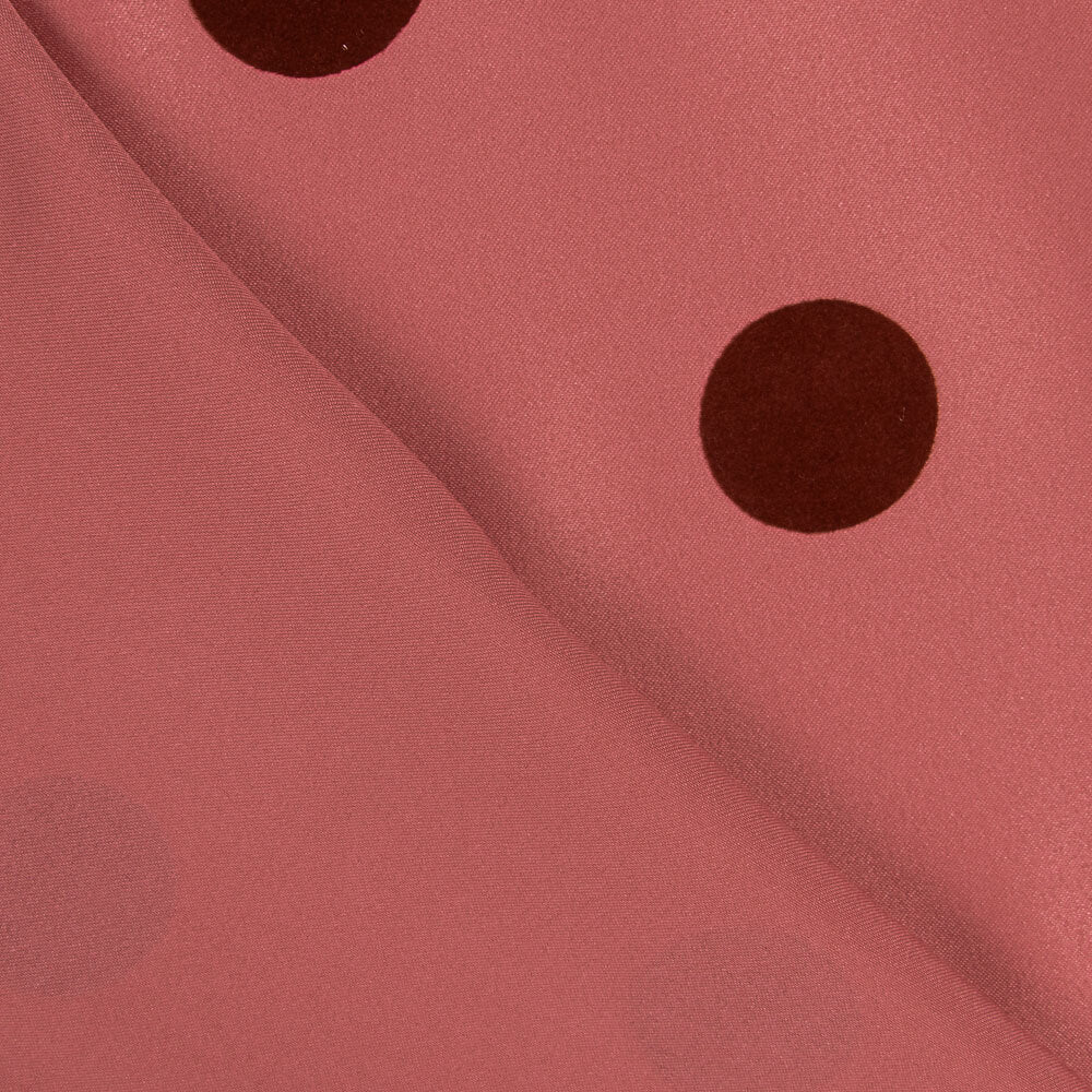 Fama Rhubarbe Points Roses Floqué Grenat 30mm - Ribes y Casals