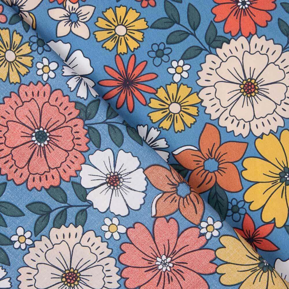 Popeline de Coton Fleurs Dara - Ribes y Casals