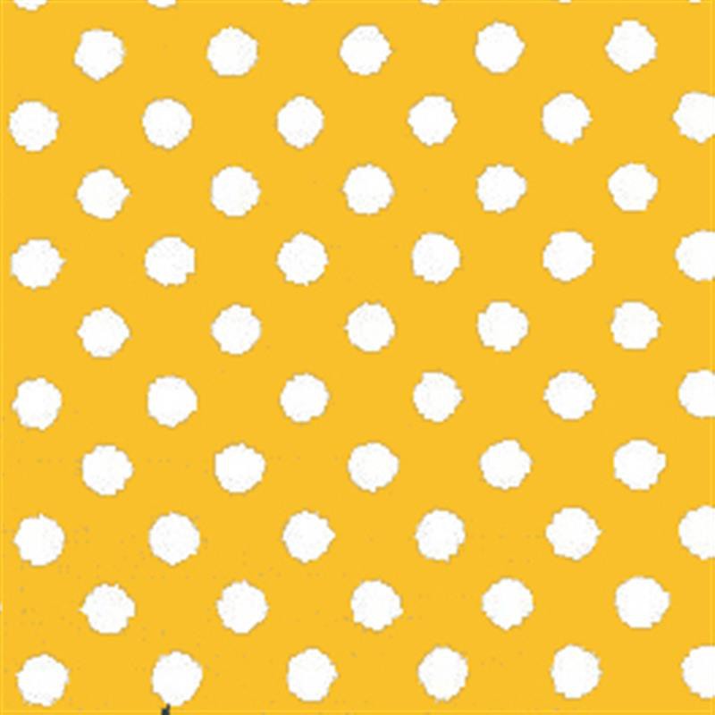 Popeline Pois 2mm. Fond Jaune Pois Blanc - Ribes y Casals