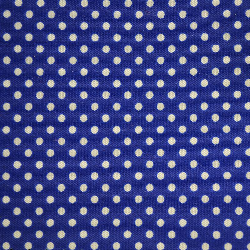 Popeline Pois 2mm. Fond Bleu Roi Pois Blanc - Ribes y Casals
