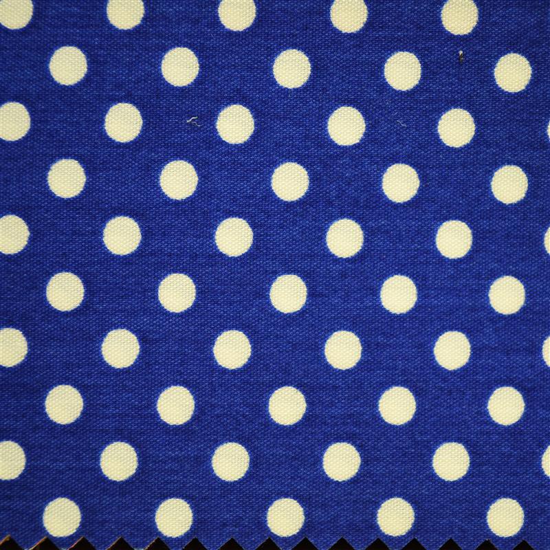 Popeline Pois 5mm. Fond Bleu Roi Pois Blanc - Ribes y Casals