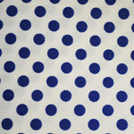 Popeline Pois 2mm. Fond Blanc Pois Bleu Soutenu - Ribes y Casals