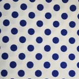 Popeline Pois 2mm. Fond Blanc Pois Bleu Soutenu - Ribes y Casals