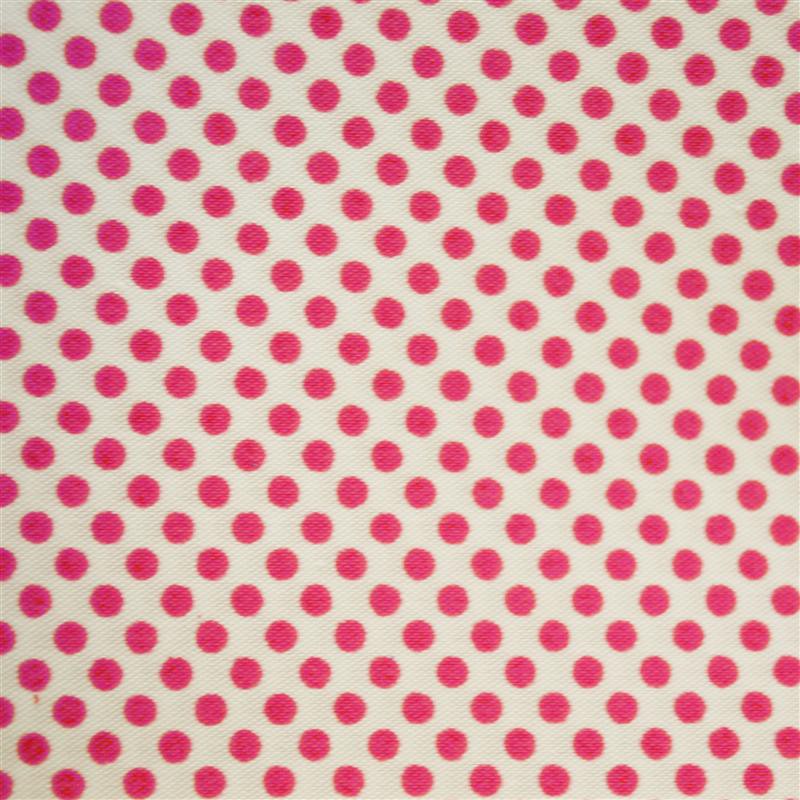 Popeline Pois 2mm. Fond Blanc Pois Fucshia - Ribes y Casals