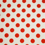 Popeline Pois 2mm. Fond Blanc Pois Rouge - Ribes y Casals
