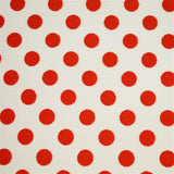Popeline Pois 2mm. Fond Blanc Pois Rouge - Ribes y Casals