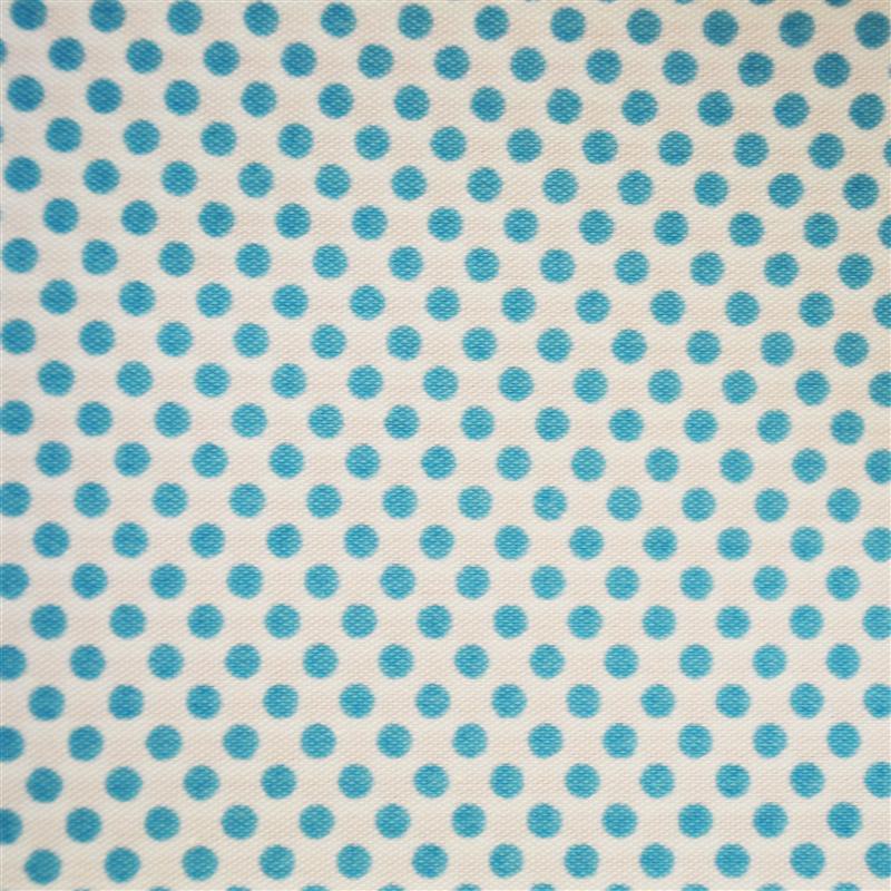 Popeline Pois 2mm. Fond Blanc Pois Turquoise - Ribes y Casals