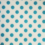 Popeline Pois 2mm. Fond Blanc Pois Turquoise - Ribes y Casals
