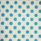 Popeline Pois 2mm. Fond Blanc Pois Turquoise - Ribes y Casals