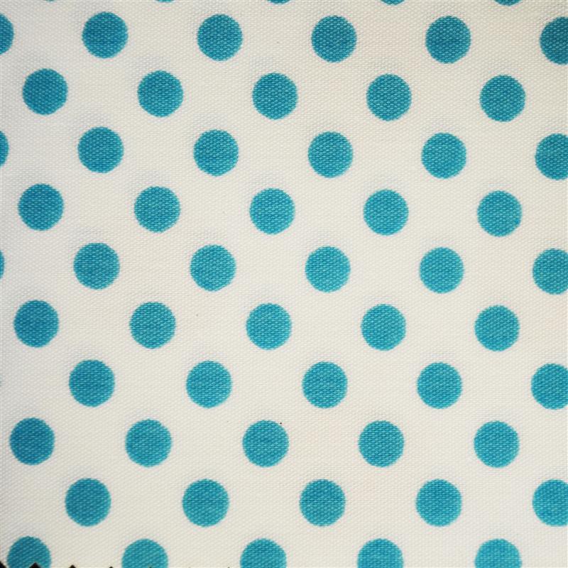 Popeline Pois 2mm. Fond Blanc Pois Turquoise - Ribes y Casals
