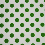 Popeline Pois 2mm. Fond Blanc Pois Vert - Ribes y Casals