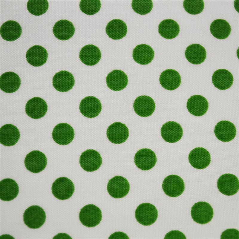 Popeline Pois 2mm. Fond Blanc Pois Vert - Ribes y Casals