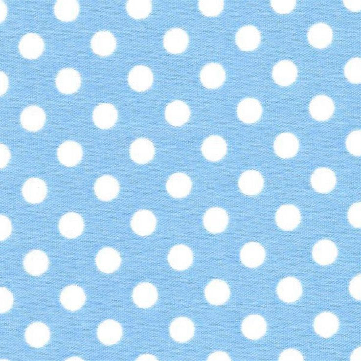 Popeline Pois 2mm. Fond Céleste Pois Blanc - Ribes y Casals