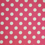 Popeline Pois 2mm. Fond Fucshia Pois Blanc - Ribes y Casals