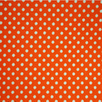 Popeline Pois 2mm.  Fond Orange Pois Blanc - Ribes y Casals