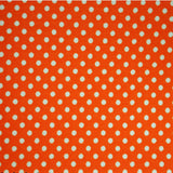 Popeline Pois 2mm.  Fond Orange Pois Blanc - Ribes y Casals