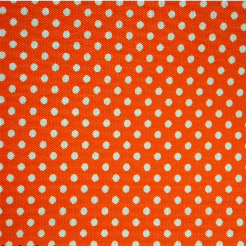 Popeline Pois 2mm.  Fond Orange Pois Blanc - Ribes y Casals