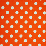 Popeline Pois 2mm. Fond Orange Pois Blanc - Ribes y Casals