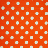 Popeline Pois 2mm. Fond Orange Pois Blanc - Ribes y Casals