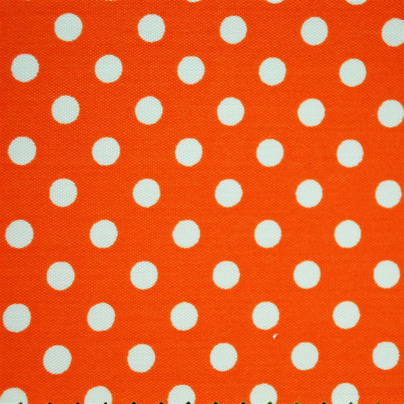Popeline Pois 2mm. Fond Orange Pois Blanc - Ribes y Casals