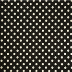 Popeline Pois 2mm. Fond Noir Pois Blanc - Ribes y Casals