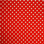 Popeline Pois 2mm. Fond Rouge Pois Blanc - Ribes y Casals