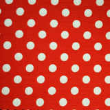 Popeline Pois 2mm. Fond Rouge Pois Blanc - Ribes y Casals