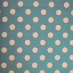 Popeline Pois 2mm. Fond Turquoise Pois Blanc - Ribes y Casals