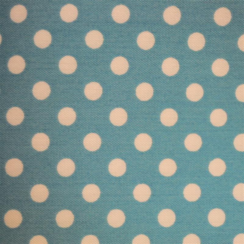 Popeline Pois 2mm. Fond Turquoise Pois Blanc - Ribes y Casals