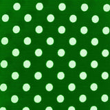 Popeline Pois 2mm. Fond Vert Pois Blanc - Ribes y Casals