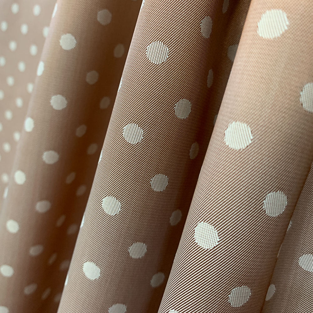 Doublure Rayonne Pois Camel Vert - Ribes y Casals
