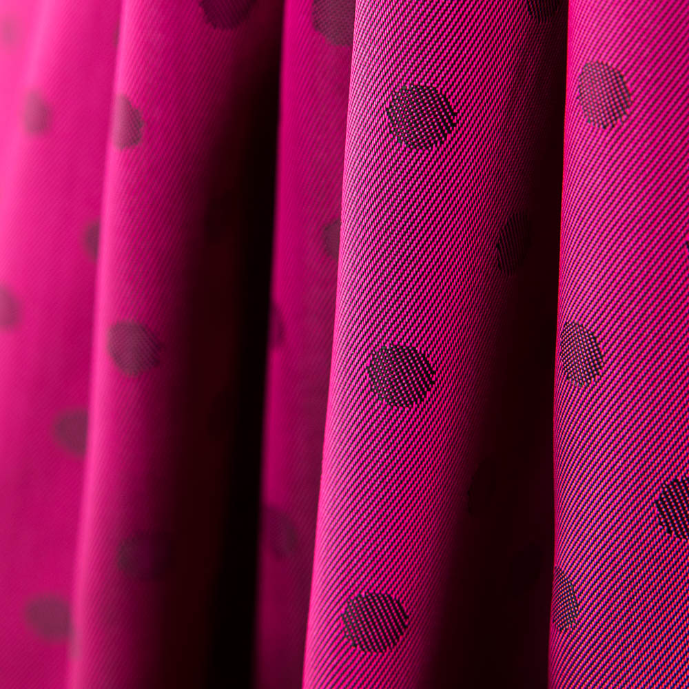 Doublure Rayonne Pois Fuchsia Foncé - Ribes y Casals