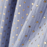 Double Gaze Lurex Etoiles Dorées Bleu - Ribes y Casals