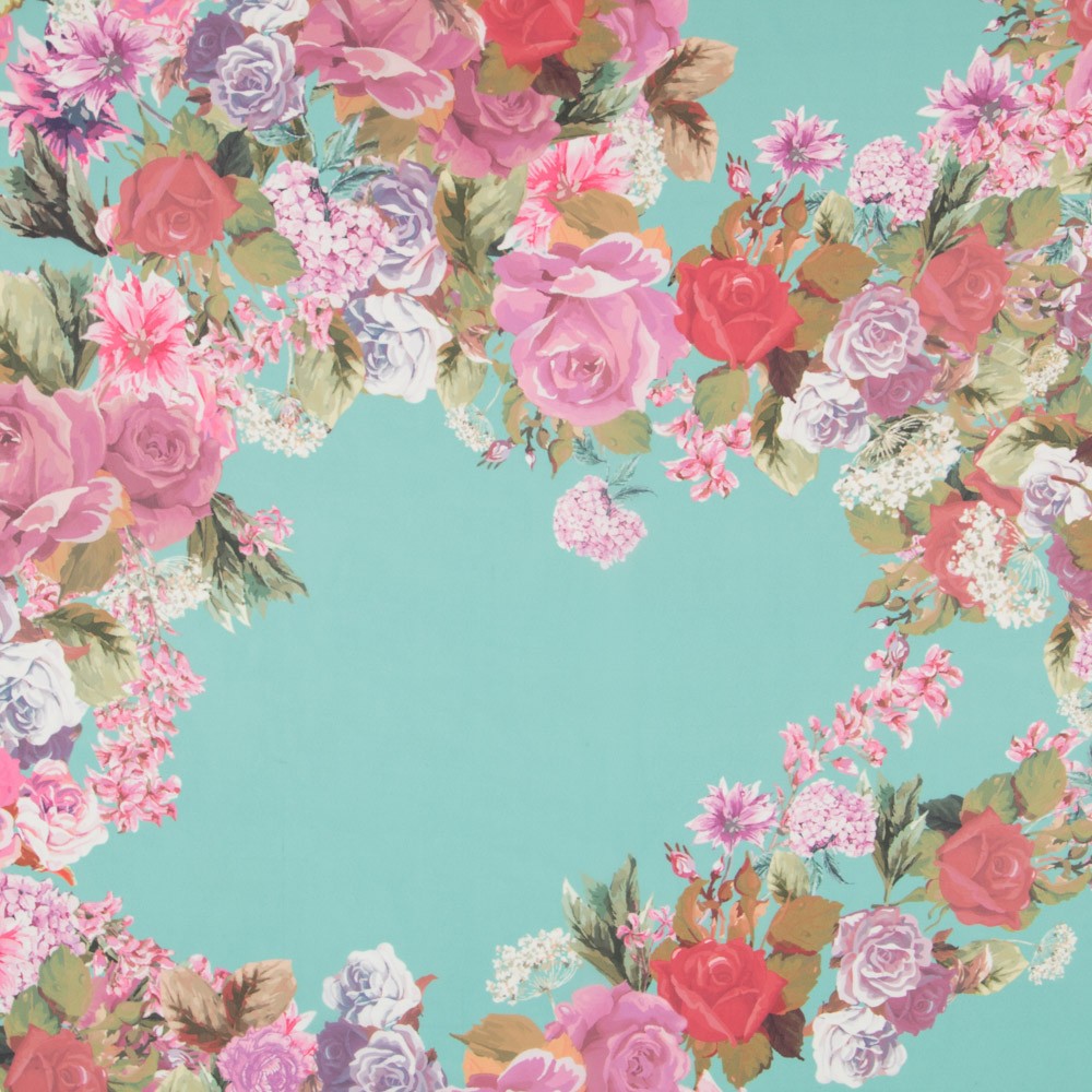 Mousseline Bouquet Vert Foncé - Ribes y Casals