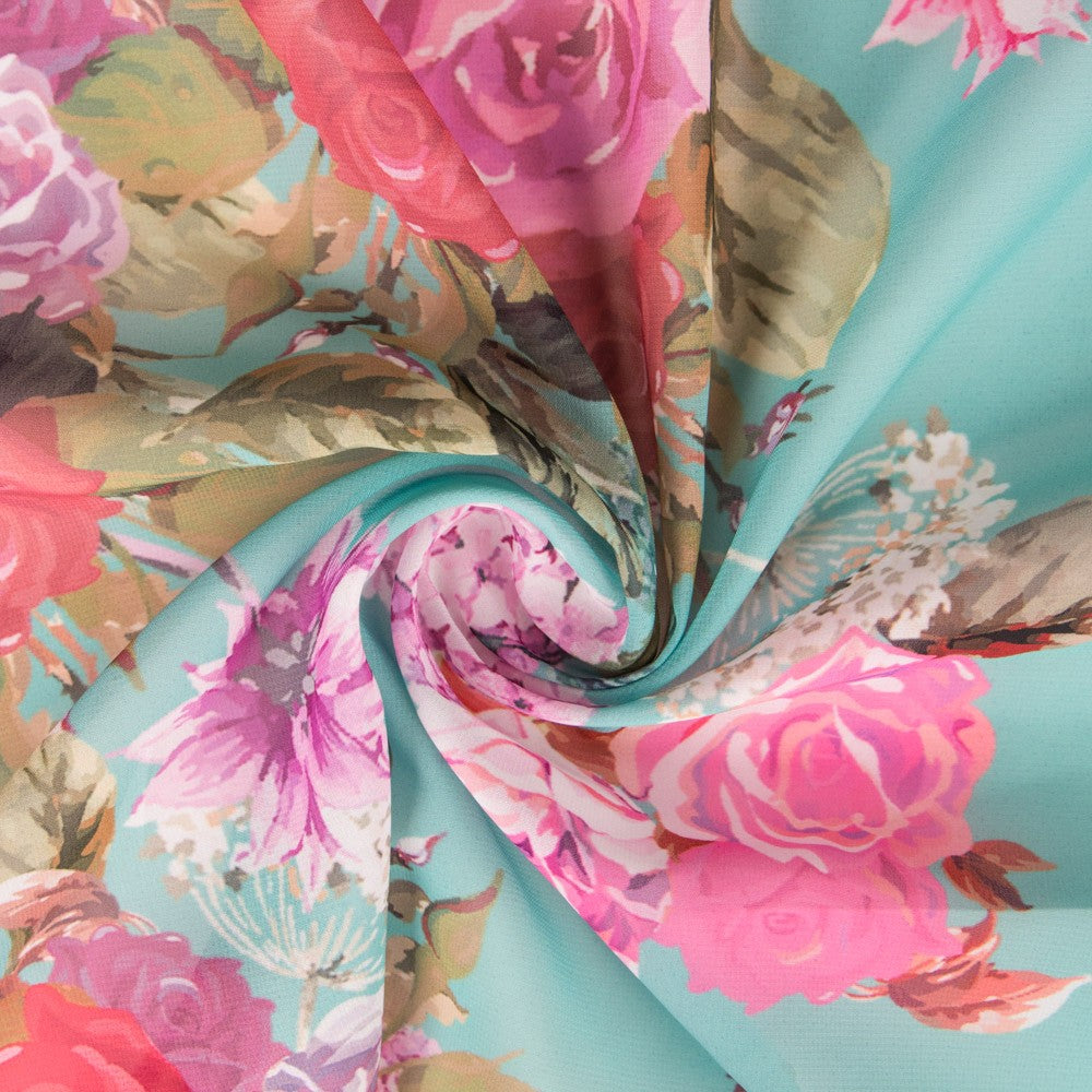 Mousseline Bouquet Vert Foncé - Ribes y Casals