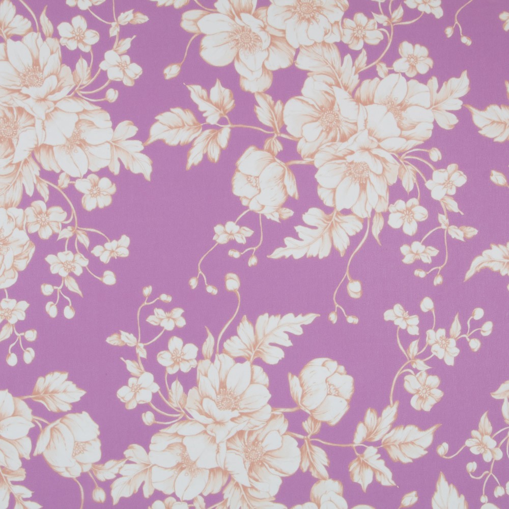 Mousseline Fleurs Mauve Vintage - Ribes y Casals