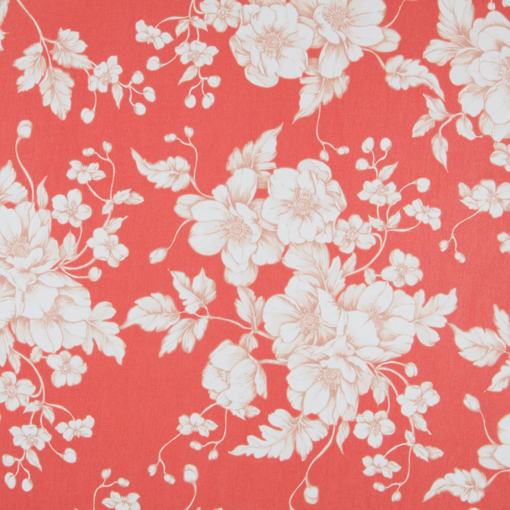 Mousseline Fleurs Rouge Vintage - Ribes y Casals