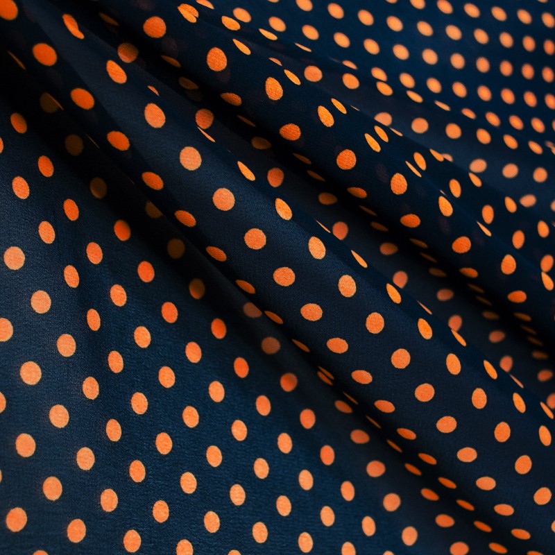 Gase à Pois 5mm Orange Fluo Marine - Ribes y Casals
