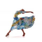 Mousseline Pétales Pois Bleu - Ribes y Casals