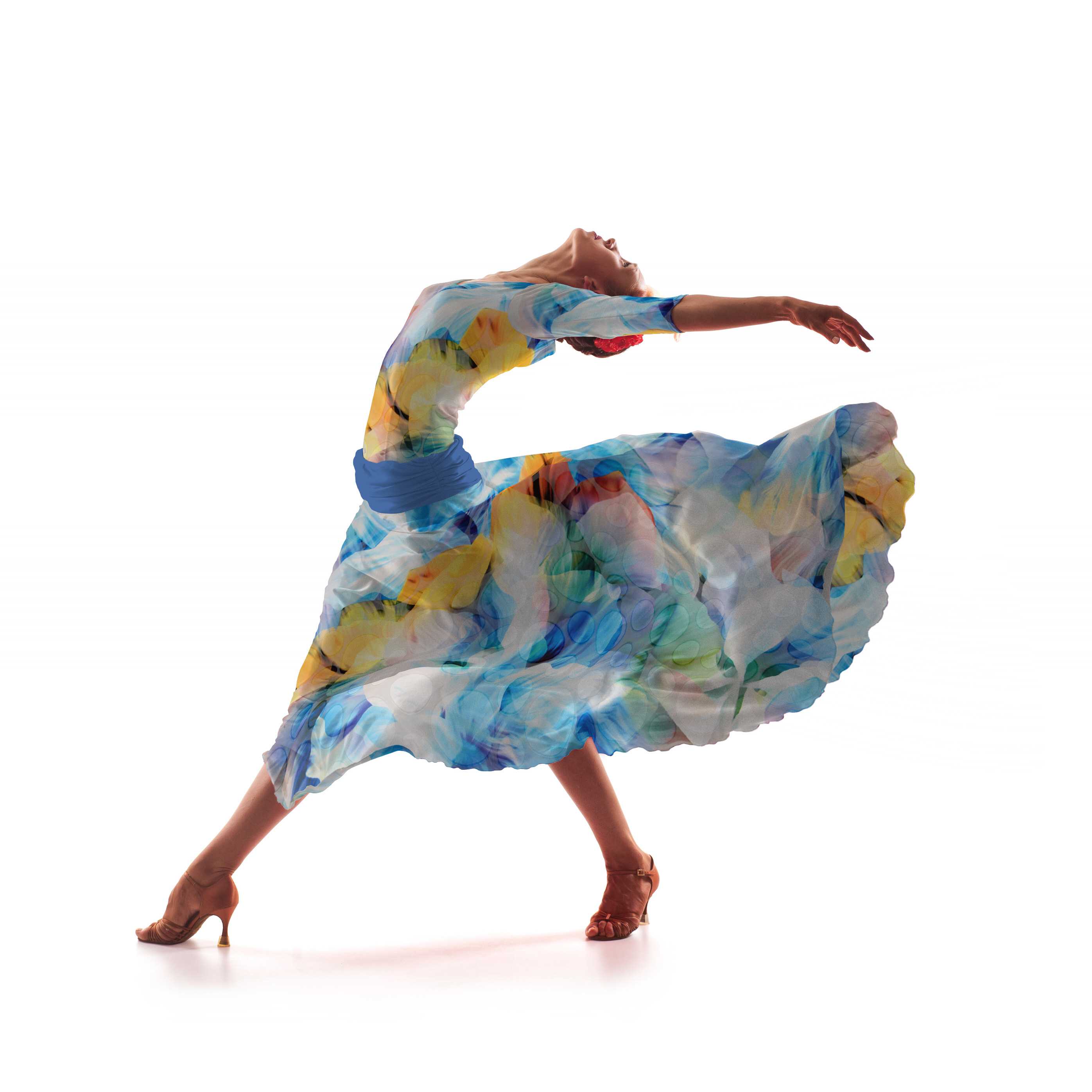 Mousseline Pétales Pois Bleu - Ribes y Casals