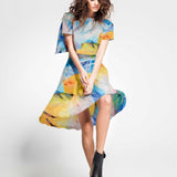 Mousseline Pétales Pois Bleu - Ribes y Casals