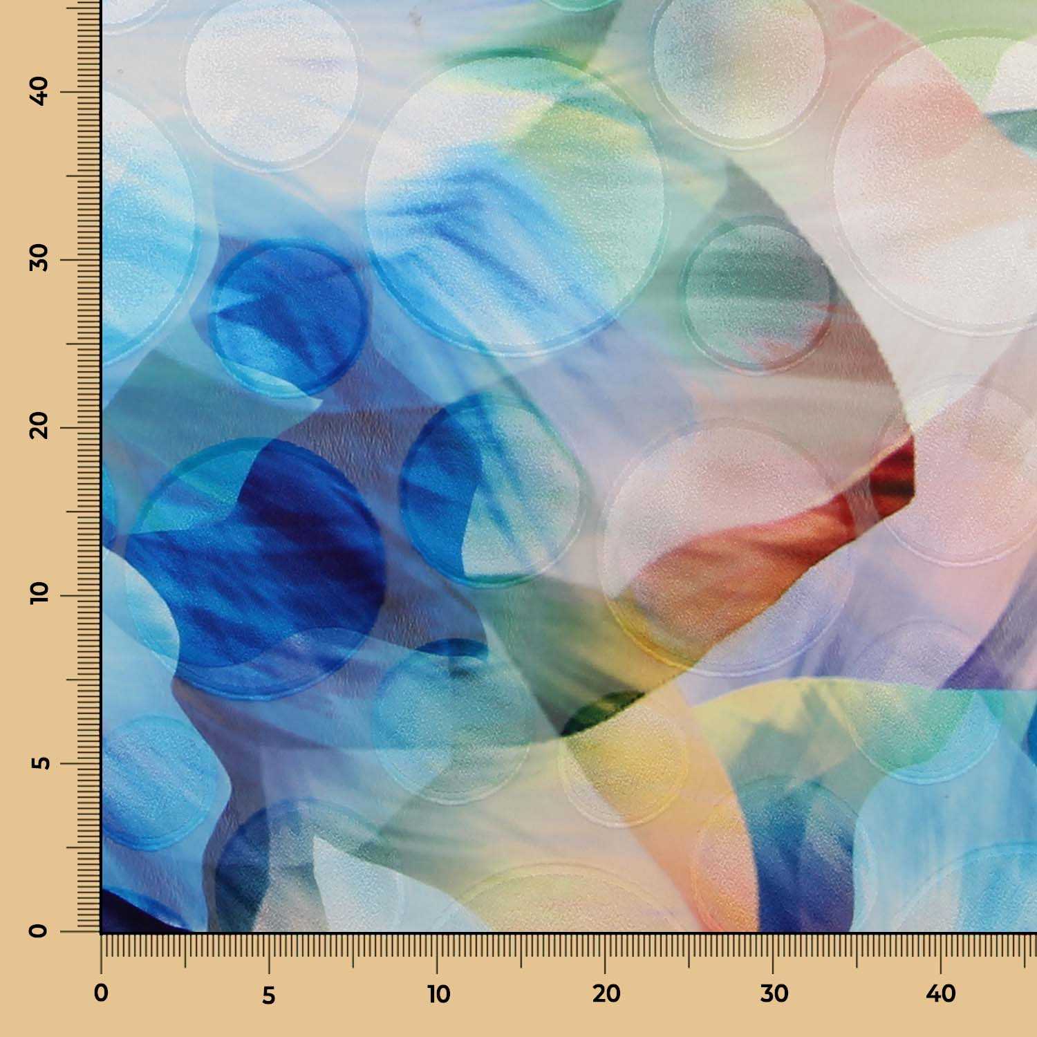 Mousseline Pétales Pois Bleu - Ribes y Casals