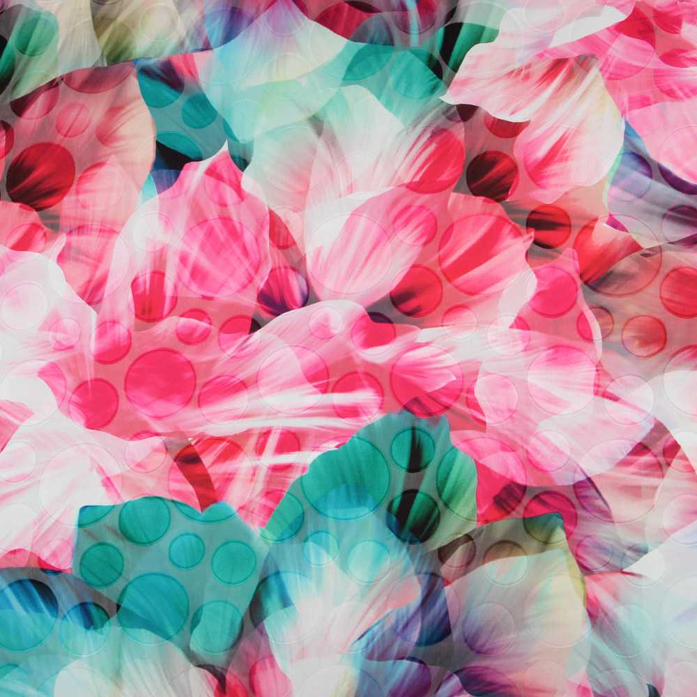 Mousseline Pétales Pois Fuchsia - Ribes y Casals