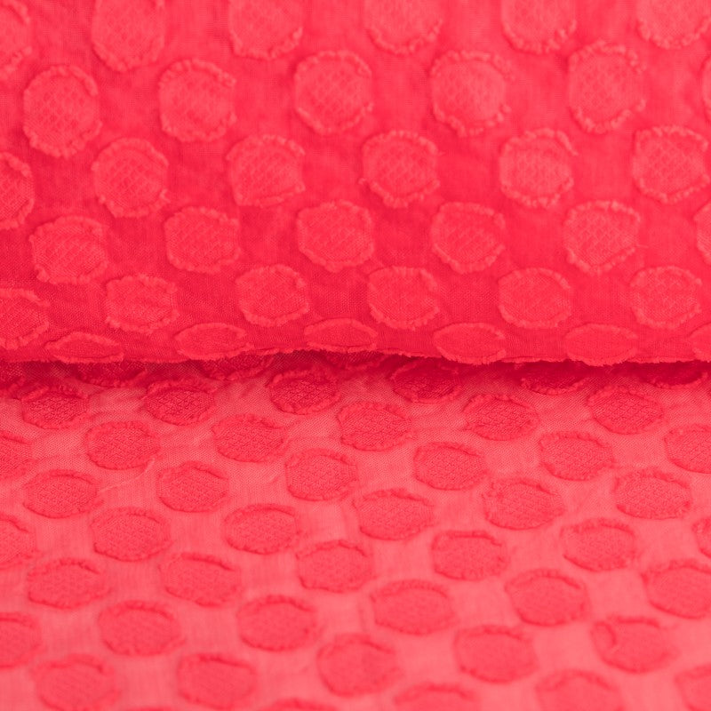 Gase à Pois Plumetis Corail - Ribes y Casals