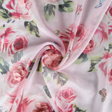 Gaze Polyester Fantaisie Fleurs Roses - Ribes y Casals