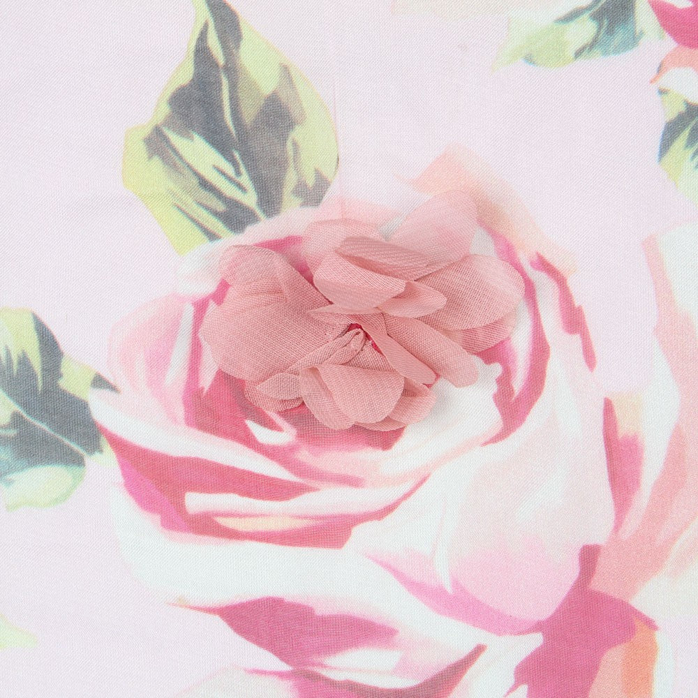 Gaze Polyester Fantaisie Fleurs Roses - Ribes y Casals