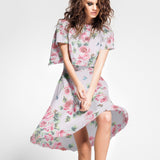 Gaze Polyester Fantaisie Fleurs Roses - Ribes y Casals