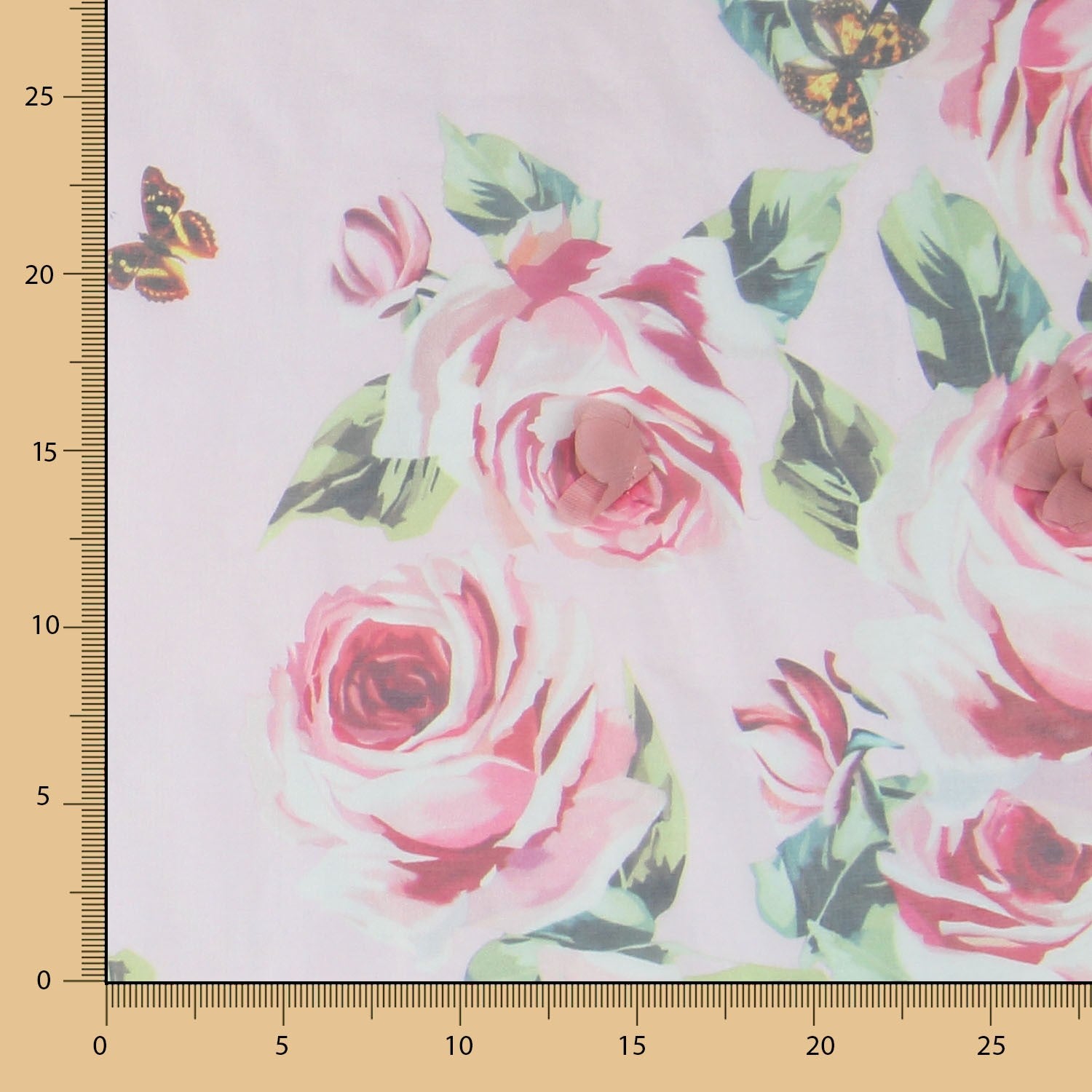 Gaze Polyester Fantaisie Fleurs Roses - Ribes y Casals