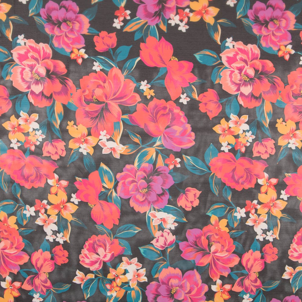 Mousseline Polyester Coquelicots - Ribes y Casals