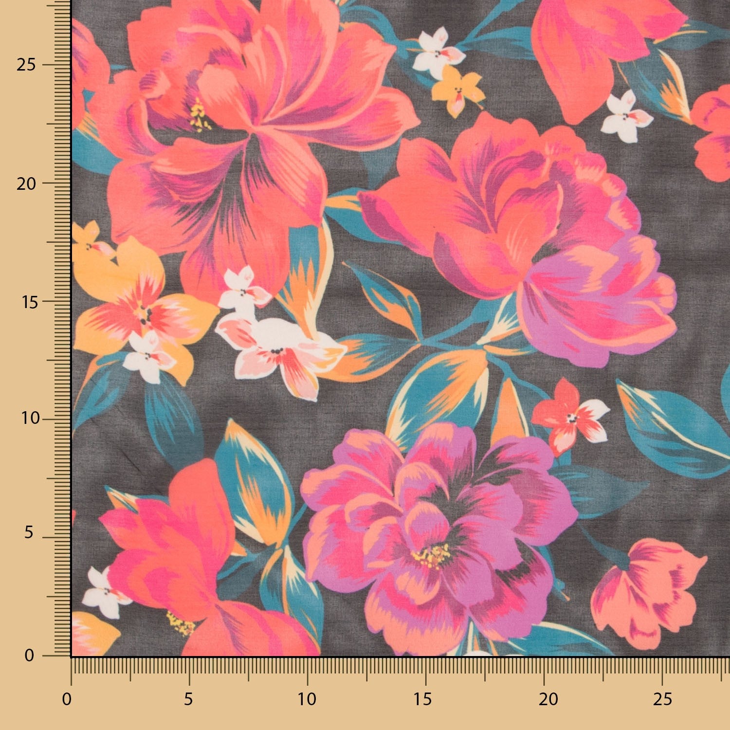 Mousseline Polyester Coquelicots - Ribes y Casals